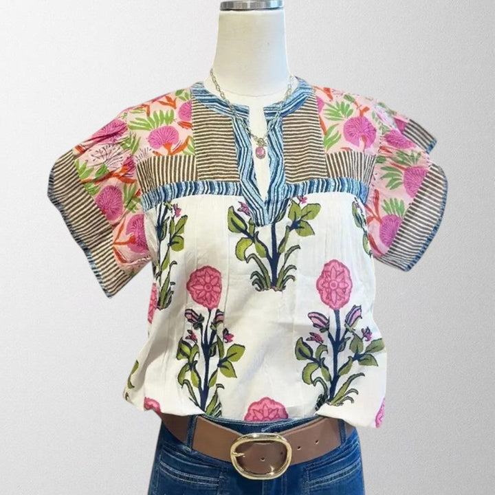 Crimelle™ – Embroidered Boho Blouse